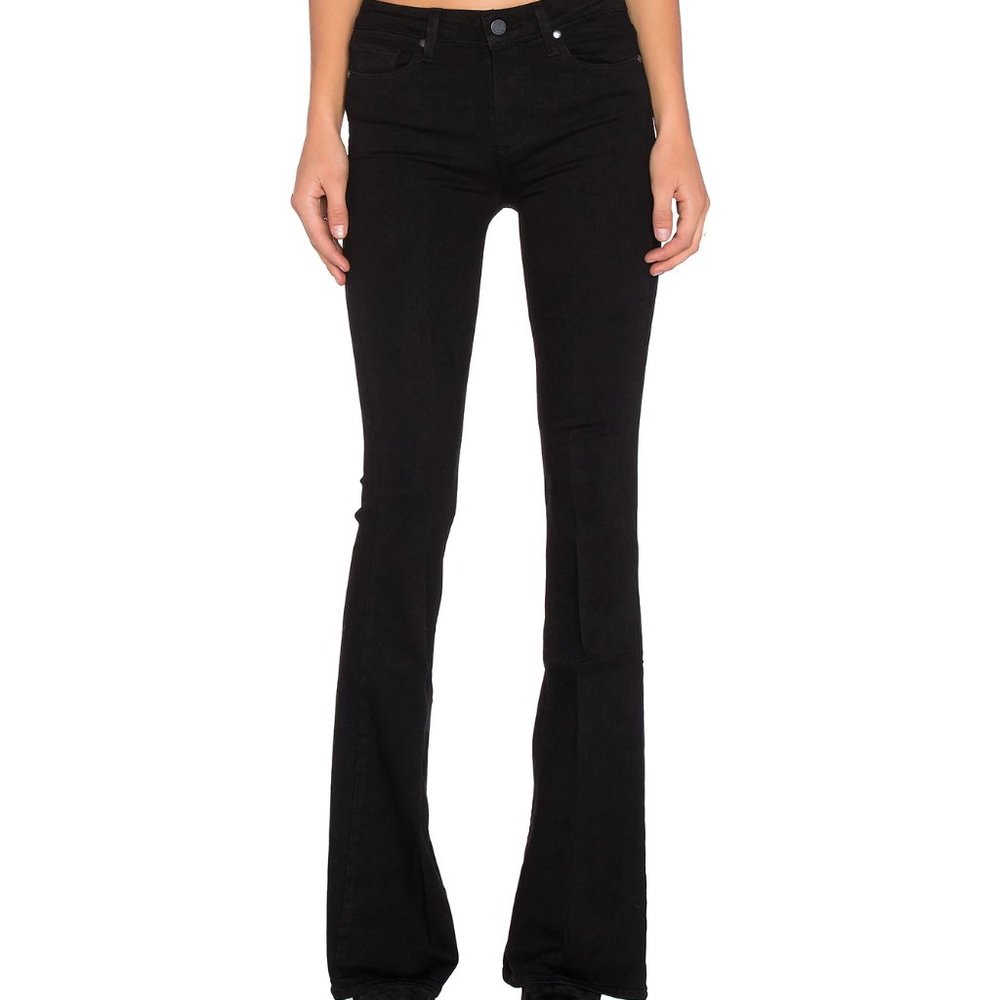 Paige Denim High Rise Bell Canyon in Black Shadow